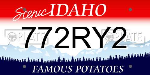 772RY2 Idaho License Plate