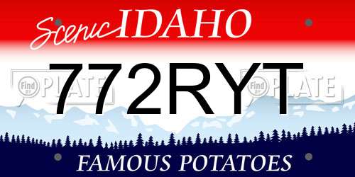 772RYT Idaho License Plate