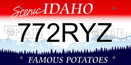 772RYZ Idaho License Plate