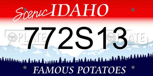 772S13 Idaho License Plate