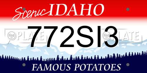 772SI3 Idaho License Plate