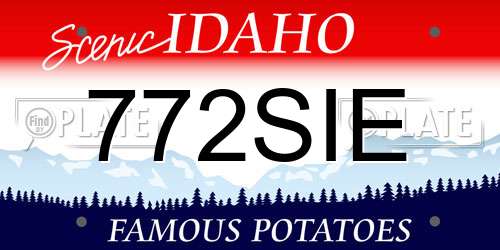 772SIE Idaho License Plate
