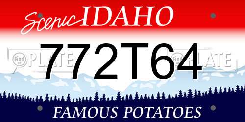 772T64 Idaho License Plate