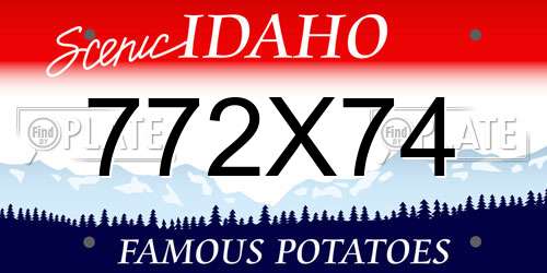 772X74 Idaho License Plate