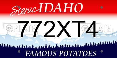 772XT4 Idaho License Plate