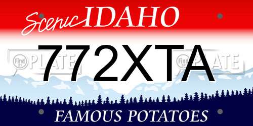 772XTA Idaho License Plate