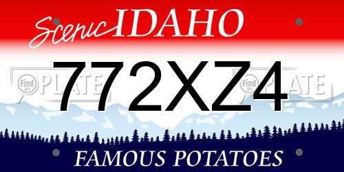 772XZ4 Idaho License Plate