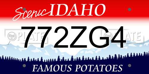 772ZG4 Idaho License Plate