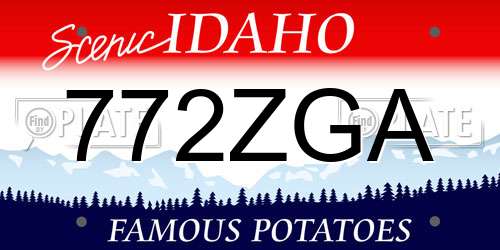 772ZGA Idaho License Plate