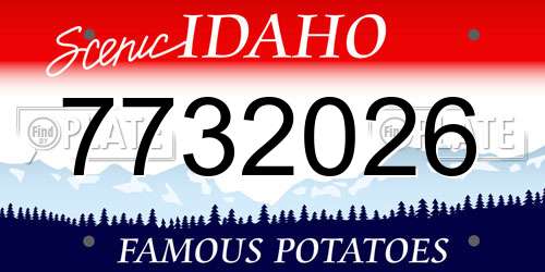 7732026 Idaho License Plate