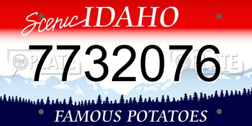 7732076 Idaho License Plate
