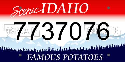 7737076 Idaho License Plate