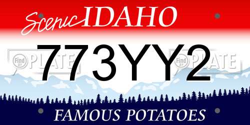 773YY2 Idaho License Plate