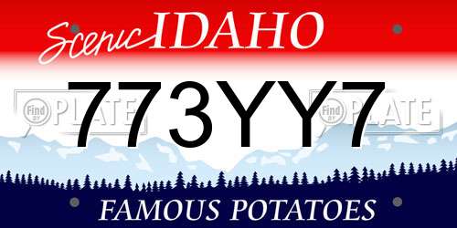 773YY7 Idaho License Plate
