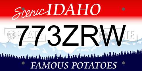 773ZRW Idaho License Plate