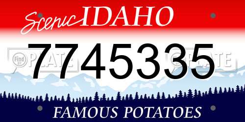 7745335 Idaho License Plate