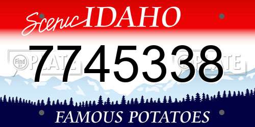 7745338 Idaho License Plate