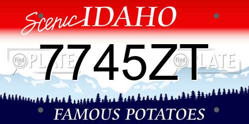 7745ZT Idaho License Plate