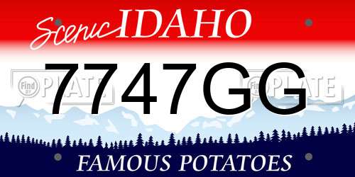7747GG Idaho License Plate