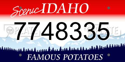 7748335 Idaho License Plate