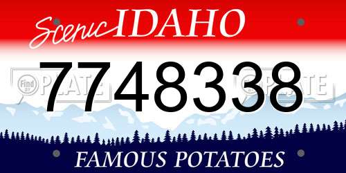 7748338 Idaho License Plate