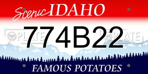 774B22 Idaho License Plate