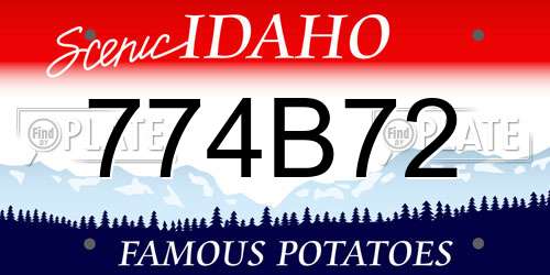 774B72 Idaho License Plate