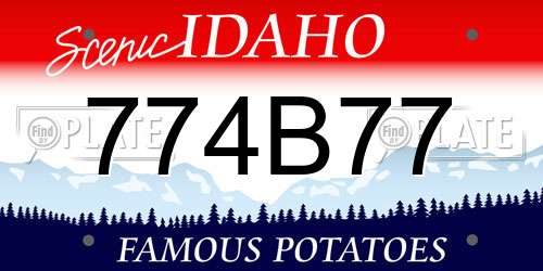 774B77 Idaho License Plate