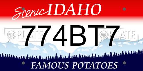 774BT7 Idaho License Plate