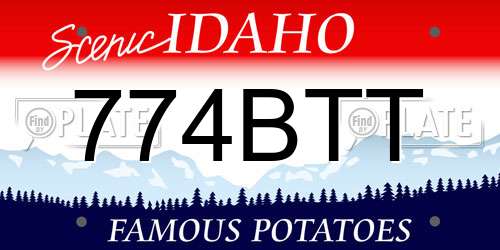 774BTT Idaho License Plate