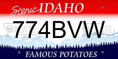 774BVW Idaho License Plate
