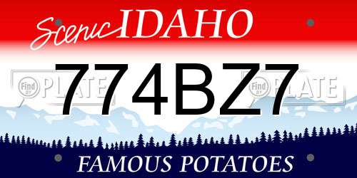 774BZ7 Idaho License Plate