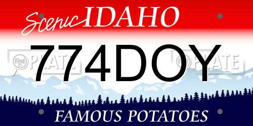 774DOY Idaho License Plate
