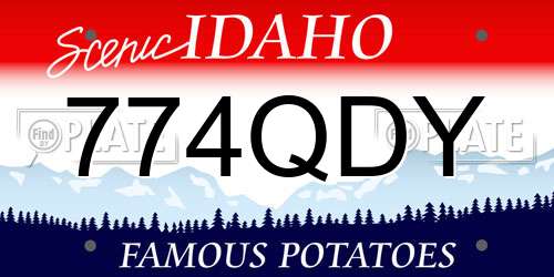 774QDY Idaho License Plate