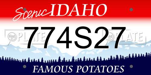 774S27 Idaho License Plate