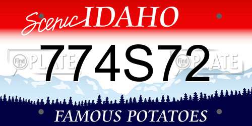 774S72 Idaho License Plate