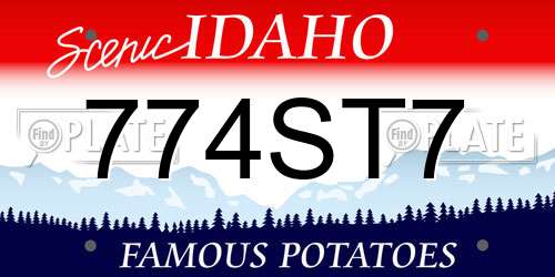 774ST7 Idaho License Plate