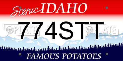 774STT Idaho License Plate