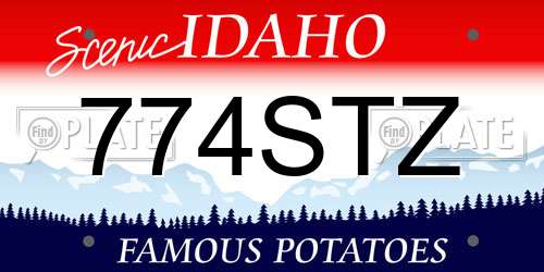 774STZ Idaho License Plate