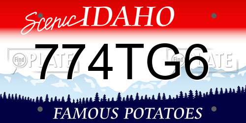 774TG6 Idaho License Plate