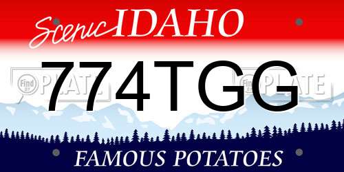 774TGG Idaho License Plate