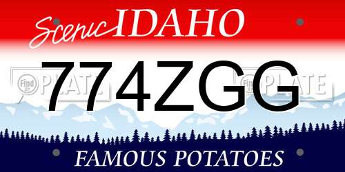 774ZGG Idaho License Plate
