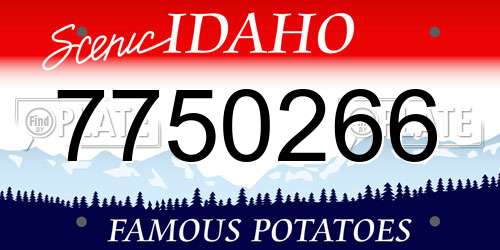 7750266 Idaho License Plate