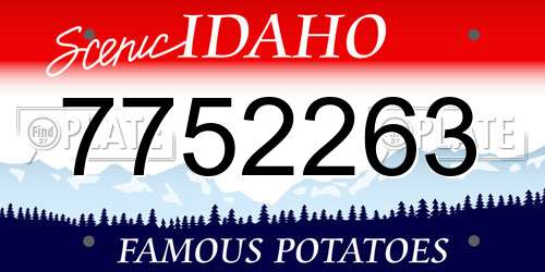 7752263 Idaho License Plate