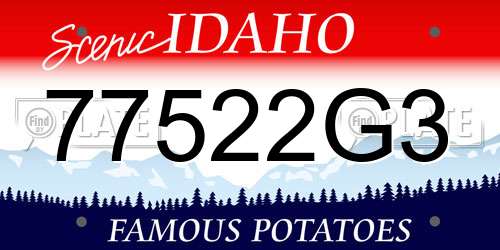 77522G3 Idaho License Plate