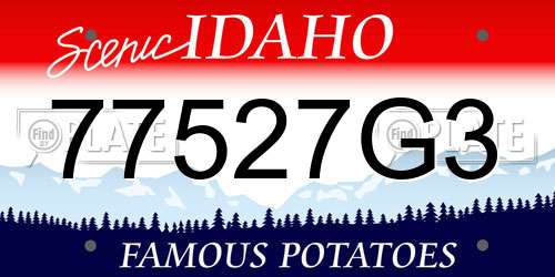 77527G3 Idaho License Plate