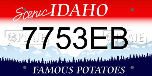 7753EB Idaho License Plate