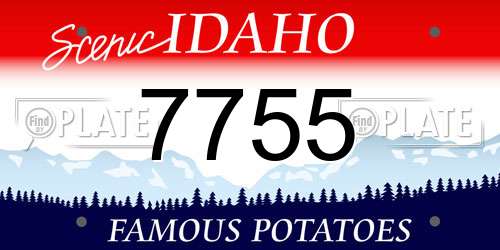7755 Idaho License Plate