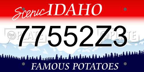 77552Z3 Idaho License Plate