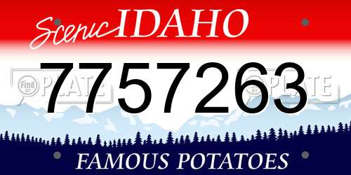 7757263 Idaho License Plate